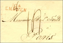 124 / EMBDEN Rouge Sur Lettre Sans Texte Datée 1813 Pour Paris. - TB / SUP. - 1792-1815: Départements Conquis