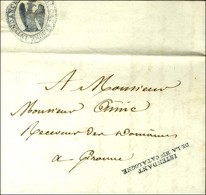 INTENDANT / DE LA Hte CATALOGNE Bleu Sur Lettre Avec Texte Daté De Girone Le 1er Octobre 181. Au Verso, Cachet Aigle. -  - 1792-1815: Départements Conquis