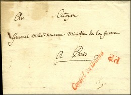 ' Conseil Des Anciens ' + P.P. Rouge (S. N° 886B) Sur Lettre Avec Texte Daté De Paris An 7 Adressée Au Général Millet-Mu - Lettres Civiles En Franchise