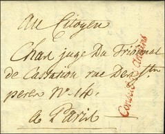 ' Conseil Des Anciens ' Rouge Sur Lettre Avec Texte Daté De Nogaro Gers Ce 22 Ventose An 5 Pour Paris. - TB / SUP. - Burgerlijke Brieven Zonder Portkosten