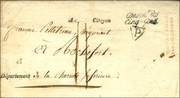 ' Conseil / Des Cinq-Cens. ' + Griffe Rouge CONSEIL DES 500 / Bau DES DEPÊCHES (S N° 898) Sur Lettre Avec Belle Vignette - Lettres Civiles En Franchise