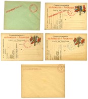 Lot De 5 Lettres Et Cartes Bureaux Ambulants D'armées. - TB. - Guerre De 1914-18