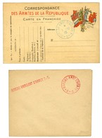 Lot De 2 Lettres Avec Cachets Ambulants D'armées. - TB. - Guerre De 1914-18