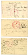 Lot De 3 CP Cachets ASSOCIATION DES DAMES DE FRANCE. - TB. - WW I