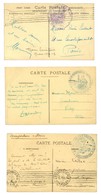 Lot De 3 CP Cachets TRAIN SANITAIRE SEMI-PERMANENT. - TB. - Guerre De 1914-18