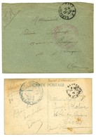 Lot De 1 Lettre Et 1 CP Cachets CENTRE PRINCIPAL DE PSYCHOTHERAPIE Et HOPITAL D'EVACUATION. - TB. - Oorlog 1914-18