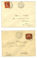 Lot De 2 Lettres Affranchies 10c Semeuse Dont 1 FM Obl Cachet TP 213 Et INFANTERIE / 35e DIVISION. - TB. - WW I