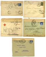 Lot De 5 Lettres De Provenance Diverses Avec Marques De Contrôle Postal (Bellegarde 252 à 254). - TB. - Guerre De 1914-18