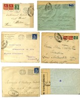 Lot De 12 Lettres Et CP En Provenance De Suisse Avec Marques De Contrôle Postal (Bourg 400 à 422). - TB. - Guerre De 1914-18