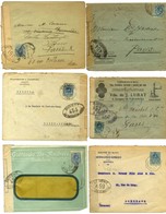 Lot De 6 Lettres En Provenance D'Espagne Avec Marques De Contrôle Postal (Narbonne 451 à 459). - TB. - Guerre De 1914-18