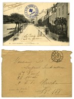 CP Avec Cachet BLUE CROSS POUR LES CHEVAUX BLESSES Et Càd CAEN AU MANS Sur Lettre Avec Erreur De Date 1908 Au Lieu De 19 - Other & Unclassified