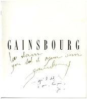 GAINSBOURG Serge, Lucien Ginsburg Dit (1928-1991), Auteur, Compositeur Et Interprète. - Andere & Zonder Classificatie