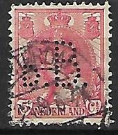 PAYS BAS     -   1898  ;     Y&T N° 51 Oblitéré .  Perforé  /  Perfin. - Perforiert/Gezähnt