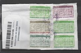 ANDORRA CORREO FRANCES FRONTAL DE CARTA 6 SELLOS FACIAL 6,93€(S.6) - Used Stamps