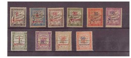 Maroc. Protectorat Français. 10 Timbres Taxes N° 17 à 26. De 1915. Etat Moyen. Traces De Charnières Et De Rousseurs - Timbres-taxe