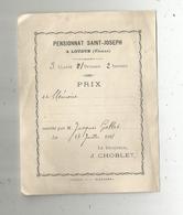 Pensionnat SAINT JOSEPH à LOUDUN ,1911 , PRIX DE MEMOIRE , Le Directeur : J. Choblet - Ohne Zuordnung