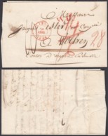 Belgique - Lettre 1845 De Liège Vers Wolhen " WD " En Rouge (DD) DC2731 - 1830-1849 (Independent Belgium)