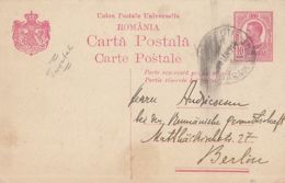 KING CHARLES I, BUCHAREST NORTH RAILWAY STATION ROUND STAMP ON PC STATIONERY, ENTIER POSTAL, 1914, ROMANIA - Covers & Documents