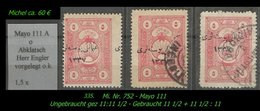 EARLY OTTOMAN SPECIALIZED FOR SPECIALIST, SEE...Mi. Nr. 752 - Mayo 111  - 3 Zähnungen - 1920-21 Anatolie