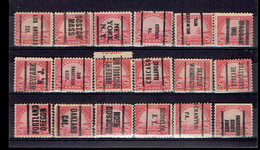 238P. USA - Etats-Unis All Different Precancelled Stamps  Toutes époques - Voorafgestempeld