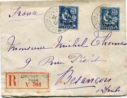 LEVANT LETTRE RECOMMANDEE DEPART CONSTANTINOPLE PERA 24-5-12 POSTE FRANCse POUR LA FRANCE - Covers & Documents