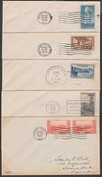 US NATIONAL PARKS 1934 5 FDCs - 1851-1940