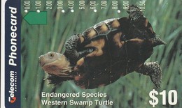 TARJETA TELEFONICA DE AUSTRALIA. FAUNA. Western Swamp Turtle. AUS-M-102 (074). - Turtles