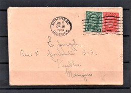 CANADA 1934 Cover From MONTREAL, Quebec To Mexico Franked 1c & 3c - Lettres & Documents