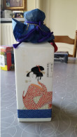 Rashomon Sake Wit Keramisch Fles Met Stop Ukiyoe Utamaro Minoyaki Japan Zeldzaam - Other & Unclassified