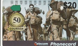 TARJETA TELEFONICA DE AUSTRALIA. AVIONES. 50 Years Since The End Of World War II/Courage. AUS-M-281. (089). - Armée