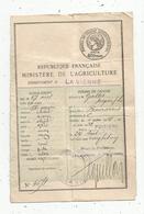 Permis De Chasse , Ministère De L'agriculture , VIENNE , 1921, Benassay, 2 SCANS , Frais Fr : 1.75e - Ohne Zuordnung