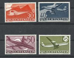 LIECHTENSTEIN  YVERT AEREA 34/37   MH  * - Poste Aérienne