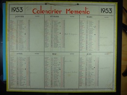 Calendrier Memento 1953 Sur Carton 2 Faces (Format : 42,5 Cm X 34,5 Cm) - Groot Formaat: 1941-60