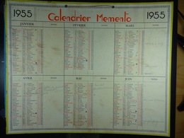 Calendrier Memento 1955 Sur Carton 2 Faces (Format : 42,5 Cm X 34,5 Cm) - Tamaño Grande : 1941-60