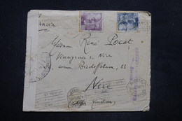 ESPAGNE - Enveloppe De Sévilla  Via Madrid Pour La France En 1941 Avec Contrôles Postaux - L 26577 - Marques De Censures Nationalistes