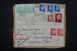 NORVÈGE - Affranchissement Plaisant De Colis Postal En Recommandé De Oslo En 1954 Pour La France Et Retour - L 26584 - Cartas & Documentos