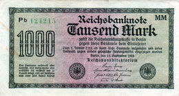 Billet Allemand De 1000 Mark Le 15 Septembre 1922 - En T T B - 1000 Mark