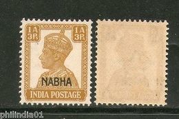 India NABHA State KG VI 1A3p SG 109 / Sc 104 MNH Fine - Nabha