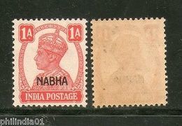 India Nabha State 1An KG VI Postage Stamp SG 108 / Sc 103 MNH - Nabha
