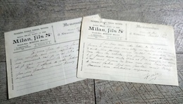 Facture Document Milan Fils Porcelaines Cristaux Faiences Grande Rue Mortain Manche 1924 Memorandum - 1900 – 1949