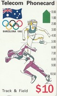 TARJETA TELEFONICA DE AUSTRALIA, BARCELONA 1992 - Track & Field (N91044-3-2). AUS-M-052a. (096) - Giochi Olimpici