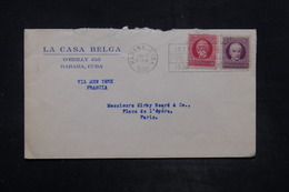 CUBA - Affranchissement Plaisant Sur Enveloppe Commerciale De La Havane Pour Paris En 1939 - L 26674 - Cartas & Documentos