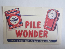 Publicité Buvard Buvards Pile Wonder Type Batri - Batterie