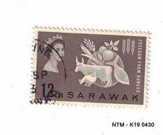 SARAWAK 1963. Queen Elizabeth II. Freedom From Hunger. 12c. SG 203. Used. - Sarawak (...-1963)