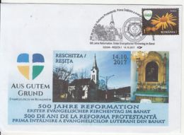 78151- EVANGELICHAL CHURCH IN RESITA, SPECIAL COVER, 2017, ROMANIA - Briefe U. Dokumente