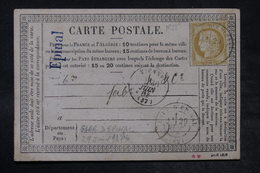 FRANCE - Carte Précurseur D'Epinal Pour Vienne ( Adresse Grattée) En 1876 , Affranchissement Cérès - L 26717 - Cartes Précurseurs