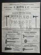 MAISON P .MORIN & CIE. ARTICLES FORESTIERS . GRAVURES TOUS GENRES .PETITE MECANIQUE .  PUBLICITES 1960. PARIS III .T.B.E - Publicités