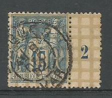 1892 – N°101 Oblitéré - 15 C. Bleu - SAGE TYPE II - QUADRILLAGE TRES APPARENT + INTERPANNEAUX 2 - Voir Image - 1876-1898 Sage (Tipo II)