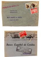 7 Devants D'enveloppes (fronts) Civil War Guerre Censura Espagne Sevilla Calahorra Utrera Logrono Cantillana - Marques De Censures Nationalistes