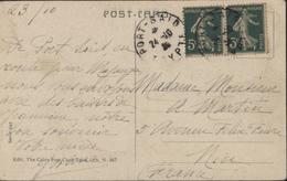 Sur CPA Cairo Nativo Coffee Selier CAD Port Saïd Egypte 24 10 26 ? YT 137 X2 Semeuse Camée Verte 5c - Lettres & Documents